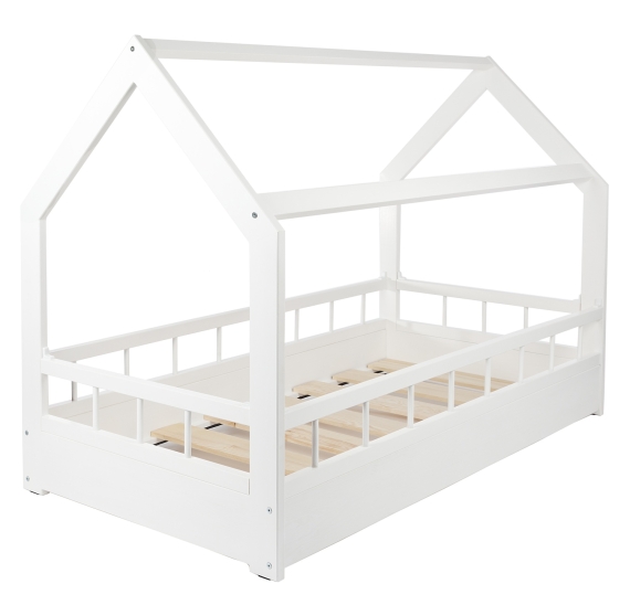 Wooden house bed 160x80cm with barriers