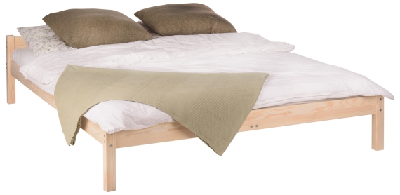 Lit en bois classique 160x200cm avec le sommier et tête de lit
