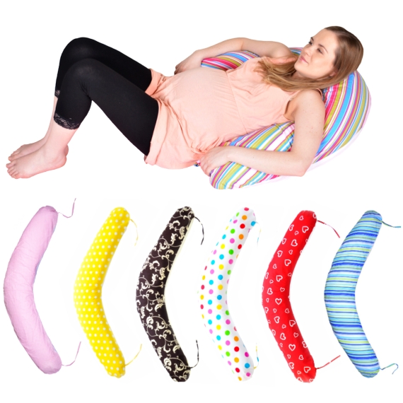 Maternity/pregnancy/nursing support body pillow/cushion with tie cords