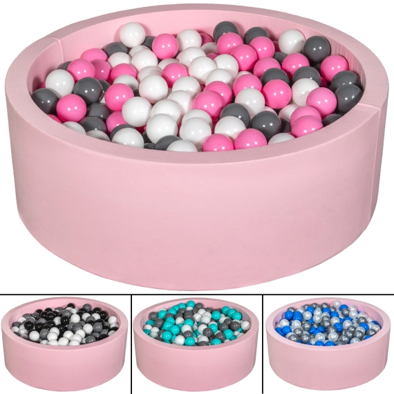 Soft Jersey Baby Kids Children Ball Pit with 450 balls, Gift, pink
