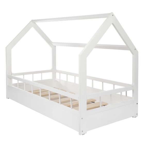 Wooden house bed 160x80cm with barriers